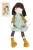 Iris is a large sized rag doll with a soft face delicately illustrated and printed, with brown hair in rolled jersey set in pony tails.