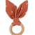 Crinkle Bunny Ears Teether | Rust | Chewable Charm