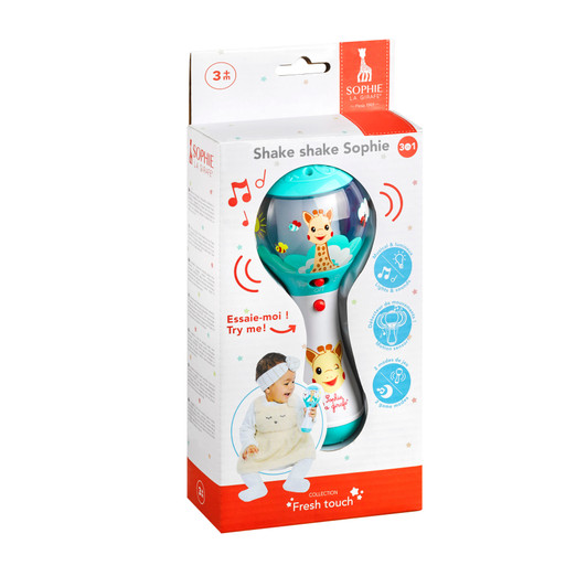 Shake Sophie makes learning fun by allowing your little one to directly control the sounds and lights through their own movements. As they grasp and shake the soft, ergonomic shape.
