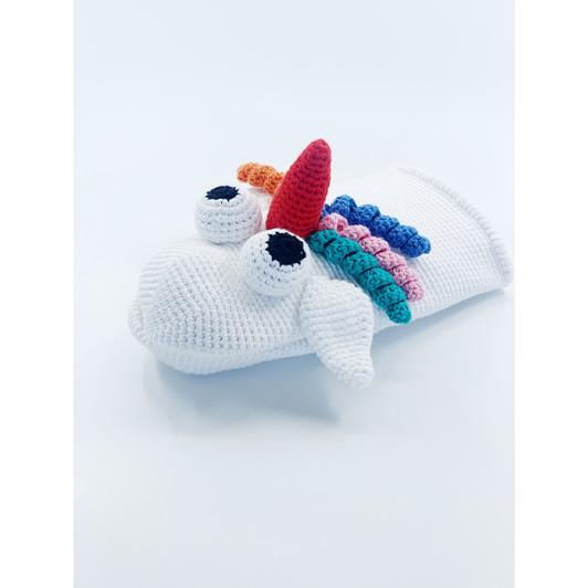 Uma the Unicorn Organic Hand-Knitted Sock Puppet | Cuddoll