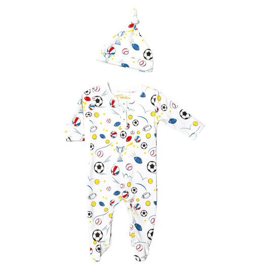 Sports Champions Onesie + Hat Pajamas Set | Petidoux