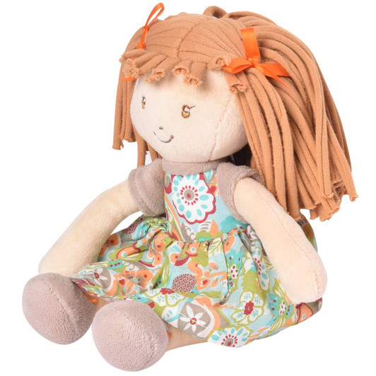 Emmy Lu Orange Hair in Brown Print Dress | Tikiri Toys