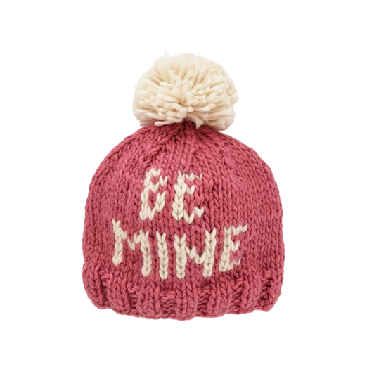 Be Mine Valentine's Day Hand Knit Beanie Hat for Babies thru Adults
