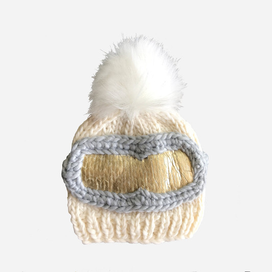 Ski Goggles Beanie | Cream | The Blueberry Hill