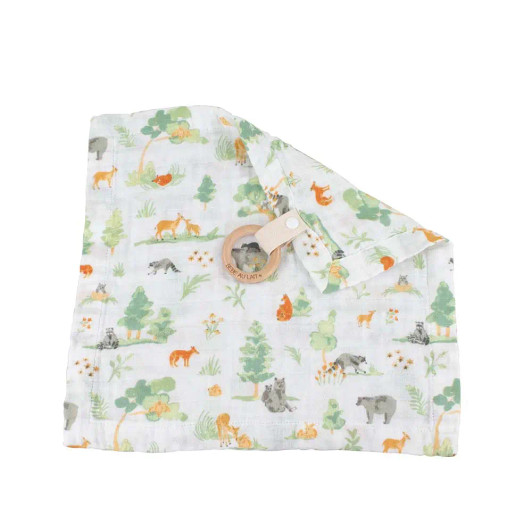  Forest Friends Classic Muslin Teether Blanket | Bebe au Lait