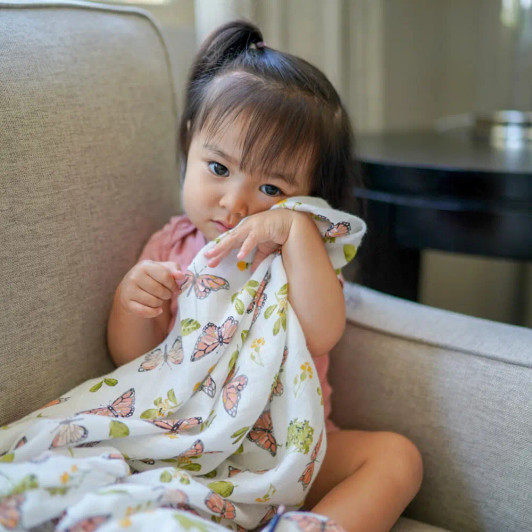  Butterfly + Flutterby Oh-So-Soft Muslin Swaddle Blanket Set | Bebe au Lait