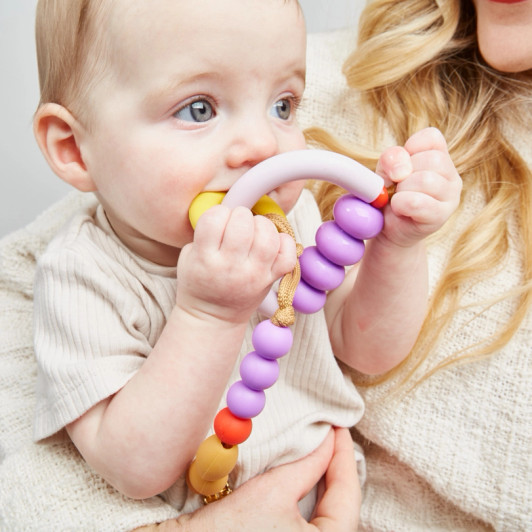 Plum Arch Ring Teether + Clip Set