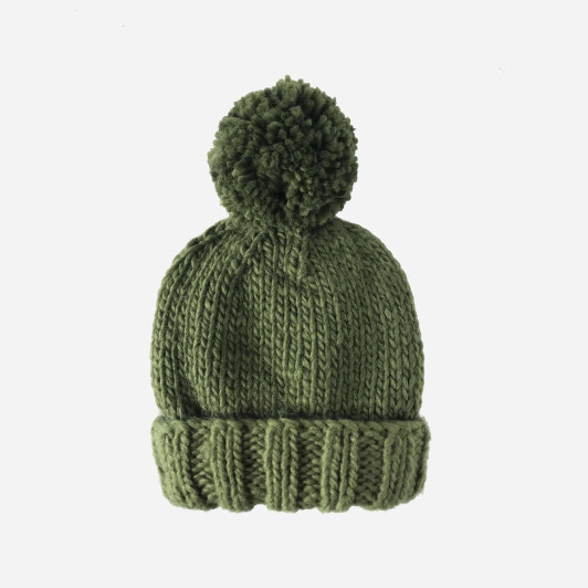 Classic Pom Hat | Olive | The Blueberry Hill