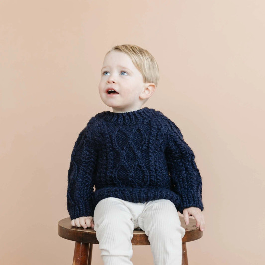  Fisherman Sweater | Navy | The Blueberry Hill