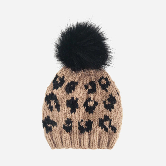 Cheetah Hat | Latte Black | The Blueberry Hill