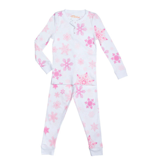Multi Pink Snowflakes Pajamas | Petidoux