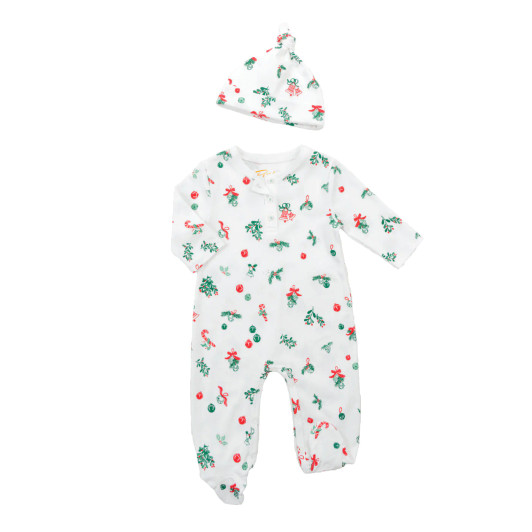 Jingle Bells Baby Onesie With Hat | Petidoux