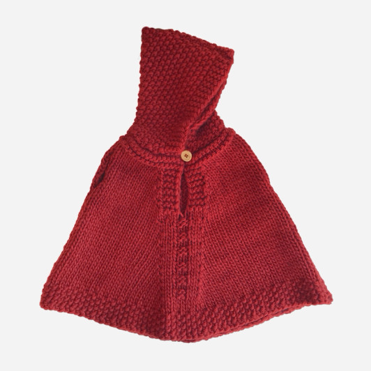 Poncho with Hood, Red | The Blueberry Hill