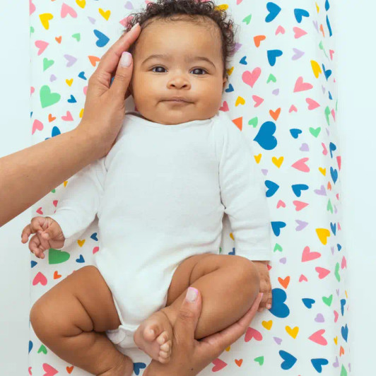 'I Heart You' Colorful Changing Pad Cover | Norani