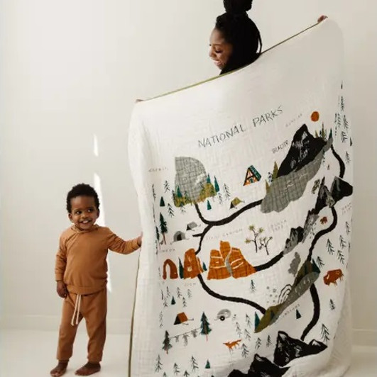 Large National Parks Throw Blanket | Clementine Kids