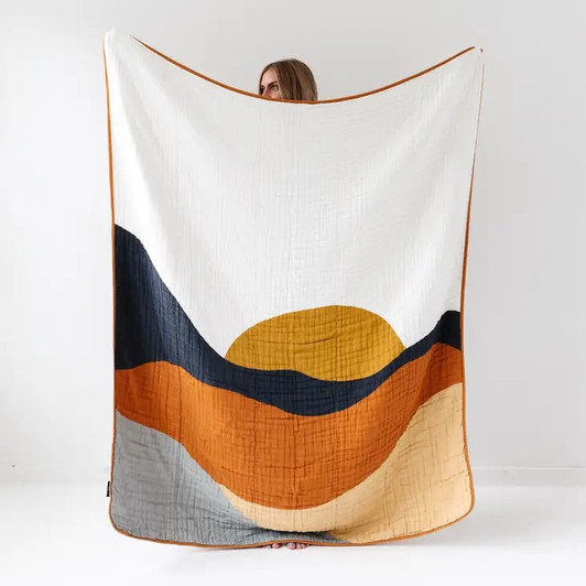 Large Sunset Collector Throw Blanket | Clementine Kids
