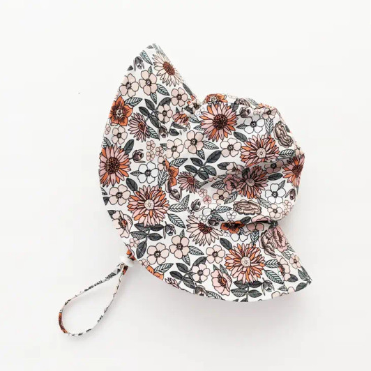 Vintage Flora Sunhat UPF 50+ with Adjustable Breakaway Strap | Huggalugs
