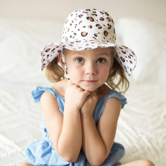 Cheetah Sunhat UPF 50+ with Adjustable Breakaway Strap | Huggalugs