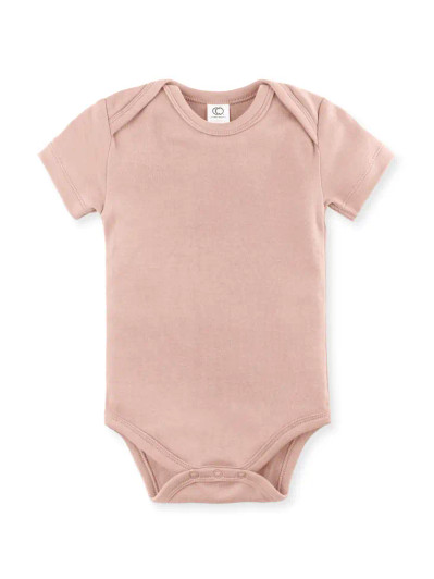 Short Sleeve Bodysuit | Blush | Colored Organics