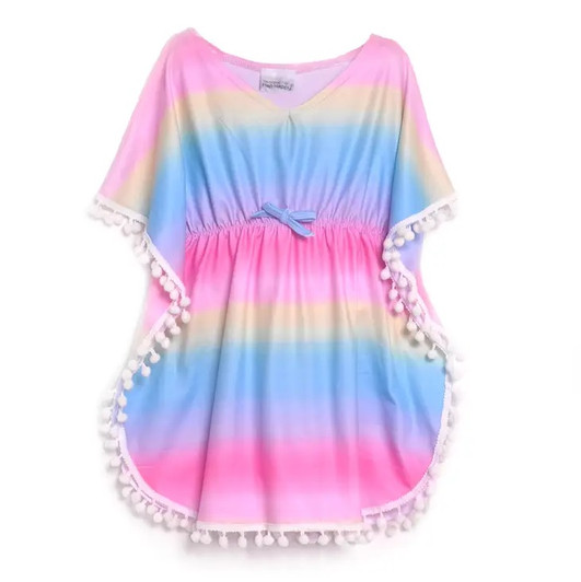 UPF 50+ Kaia Beach Swim Cover-Up | Rainbow Ombre | Flap Happy
