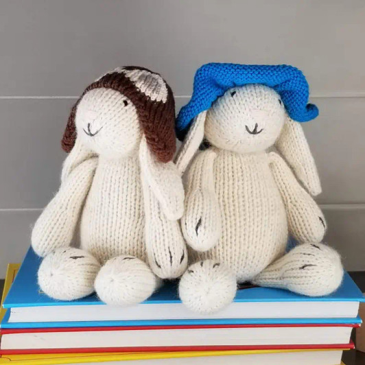 White Bunny with Aviator Hat | Melange Collection