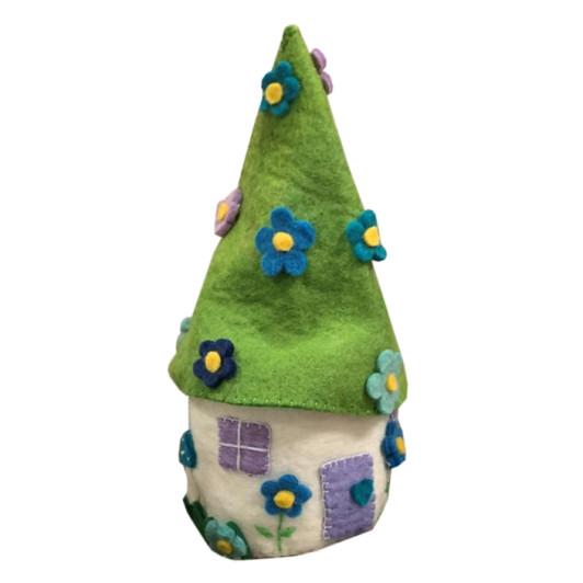  Handcrafted Blue Flower Felt Fairy House | Global Crafts