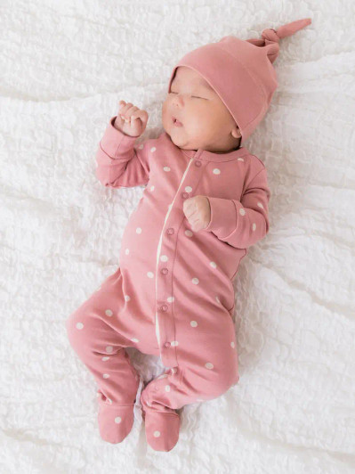 Ribbed Knotted Hat | Rose | Colored Organics