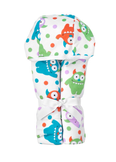 Monster printed hooded towel | Yikes Twins