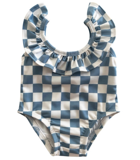 Blueberry Muffin Checkerboard | Isla Swimsuit | UPF 50+ | Siix Collection
