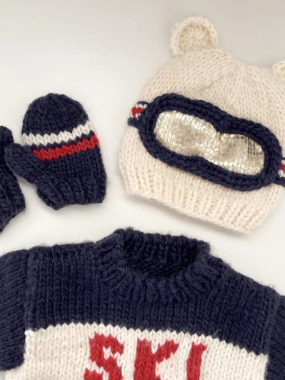  Ski Goggles Beanie | Bear | The Blueberry Hill