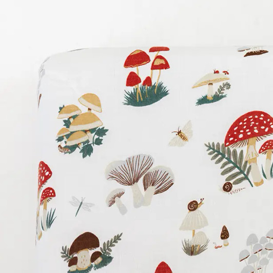 Mushroom Crib Sheet | Clementine Kids
