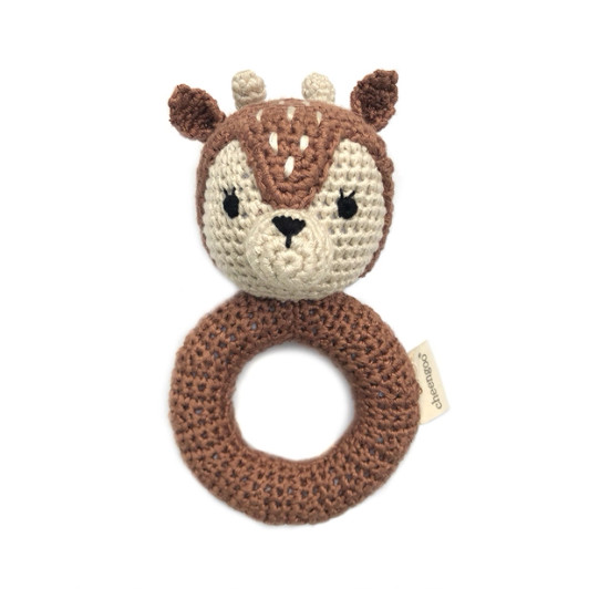 Add this fawn rattle to your baby's toy collection today! Safe, sustainable, and utterly delightful - that's Cheengoo.