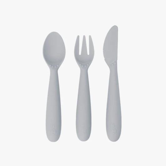 Happy Utensils | Pewter | ezpz