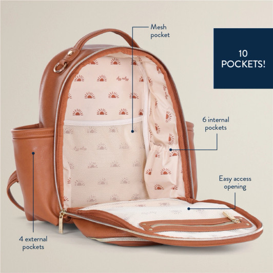  Itzy Mini Plus | Diaper Bag - Cognac| Itzy Ritzy