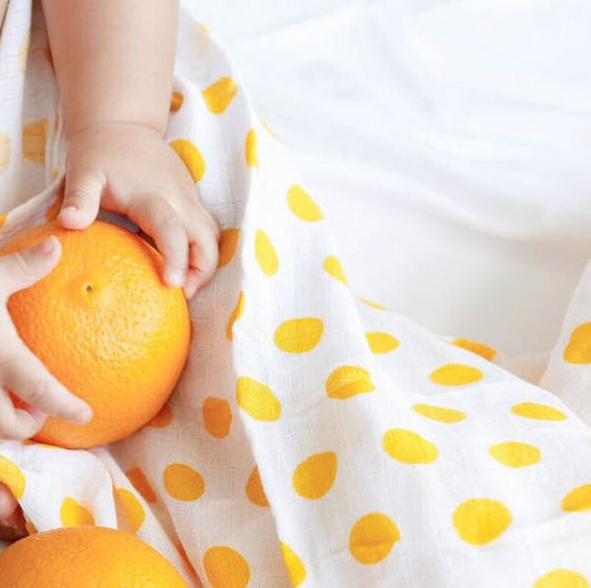 Organic Swaddle | Saffron | Malabar Baby
