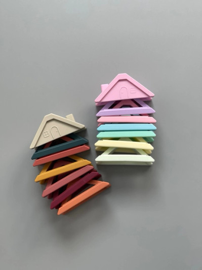 House Building Stackers | Silicone | Bright | Three Hearts