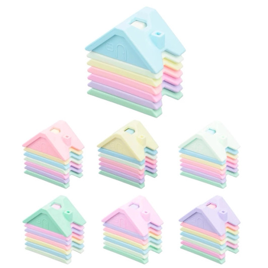House Building Stackers | Silicone | Bright | Three Hearts
