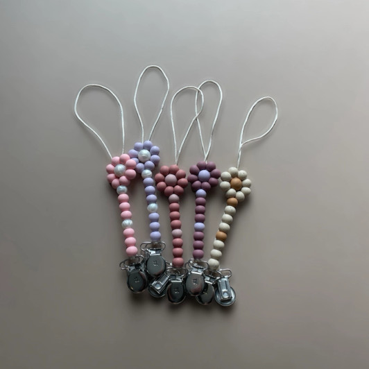 Quinn Pacifier and Toy Clip | Navajo Speckled | Three Hearts