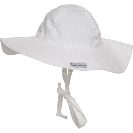  UPF 50+ Floppy Hat | Vanilla Seersucker Stripe | Flap Happy