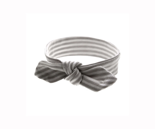 Bow Headband | Grey Stripes | embe
