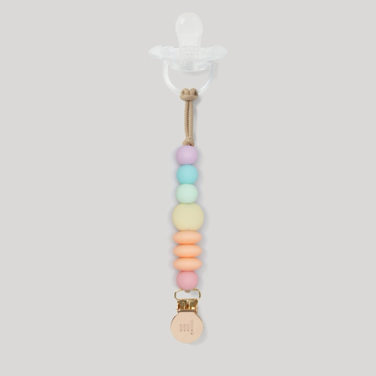 Rainbow Sherbert Mini Pacifier Clip | January Moon