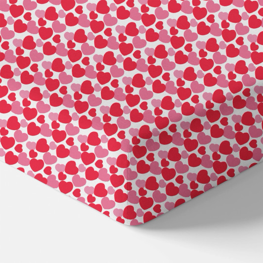 Organic Crib Sheet | Red & Pink Hearts | Norani