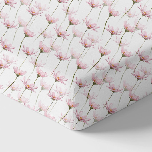 Organic Crib Sheet | Pink Petals | Norani