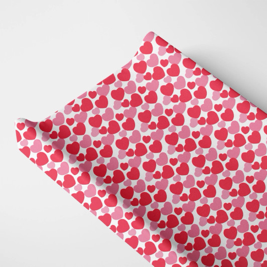 Organic Changing Pad Cover | Red & Pink Hearts | Norani
