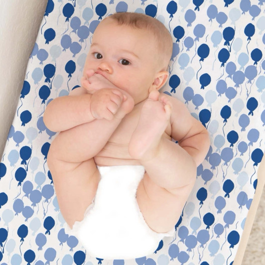 Organic Changing Pad Cover | Blue Balloons | Norani Baby