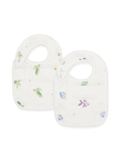  Fish & Turtle Bib Set | Bamboo Little