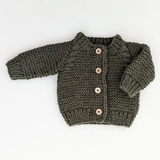 Loden Garter Stitch Cardigan Sweater | Huggalugs