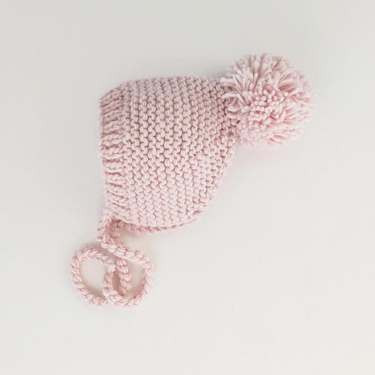  Blush Pink Garter Stitch Beanie Hat for Babies and Toddlers | Huggalugs
