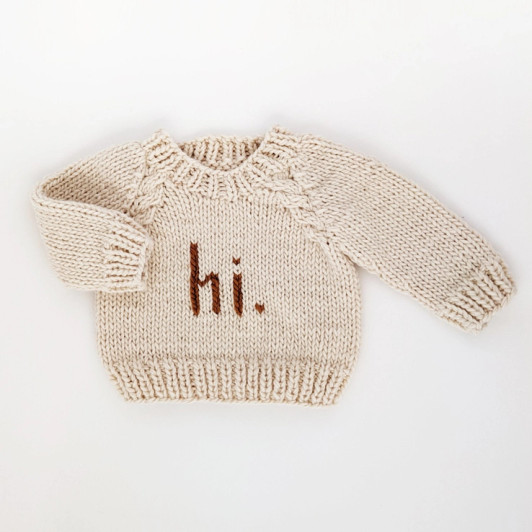  hi. Pecan Crew Neck Sweater Sweater | Huggalugs