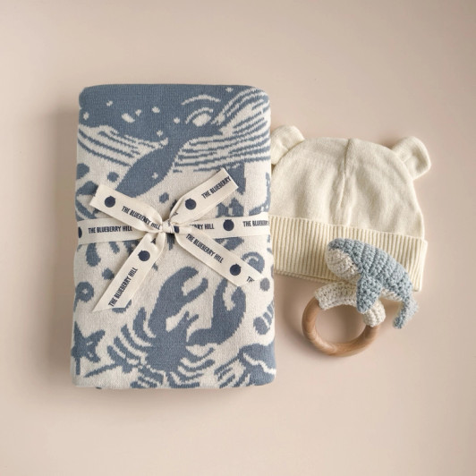 Cotton Baby Nautical Gift Set, Whale | The Blueberry Hill